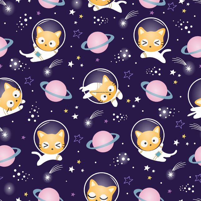 Cute Cat Astronaut Purple Throw Pillow (Creator Uploaded)