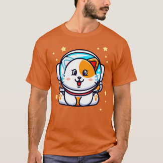 Cute Cat Astronaut Space Kawaii Chibi Kitten Pet T-Shirt