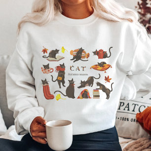 Cute Cat Autumn Season Hello Fall Sweatshirt