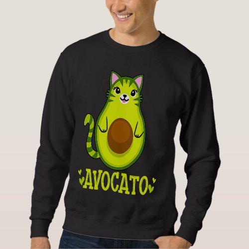 Cute Cat Avocato Avocado  Kitty Kitten  Graphic Sweatshirt