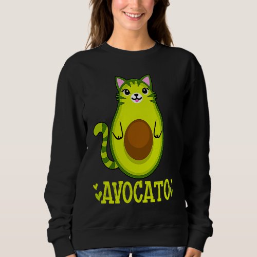 Cute Cat Avocato Avocado  Kitty Kitten  Graphic Sweatshirt