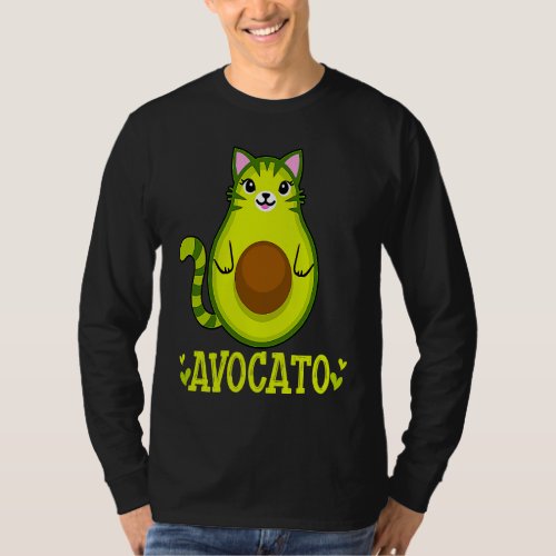 Cute Cat Avocato Avocado  Kitty Kitten  Graphic T_Shirt