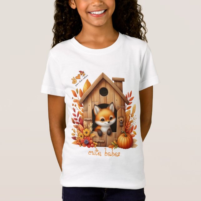 cute cat babes Autumn Fox T-Shirt (Front)