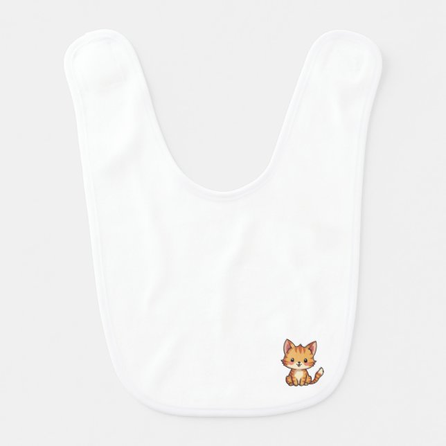 cute cat baby bib (Front)