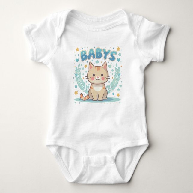 Cute cat baby bodysuit (Front)