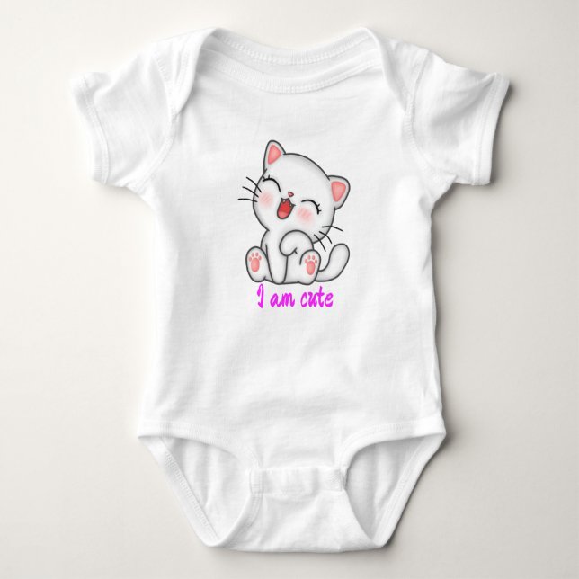cute cat baby girl    bodysuit (Front)