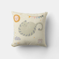 Cute cat baby Nursery  throw pillow