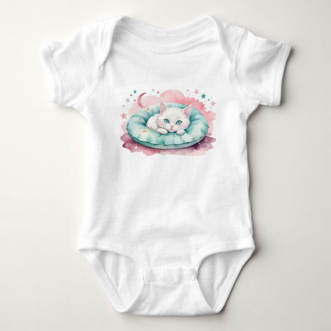 Cute Cat Baby Outfit Baby Bodysuit (Front)