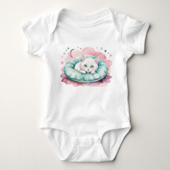 Cute Cat Baby Outfit Bodysuit (Front)