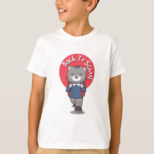 Cute Cat Back To School T_Shirt