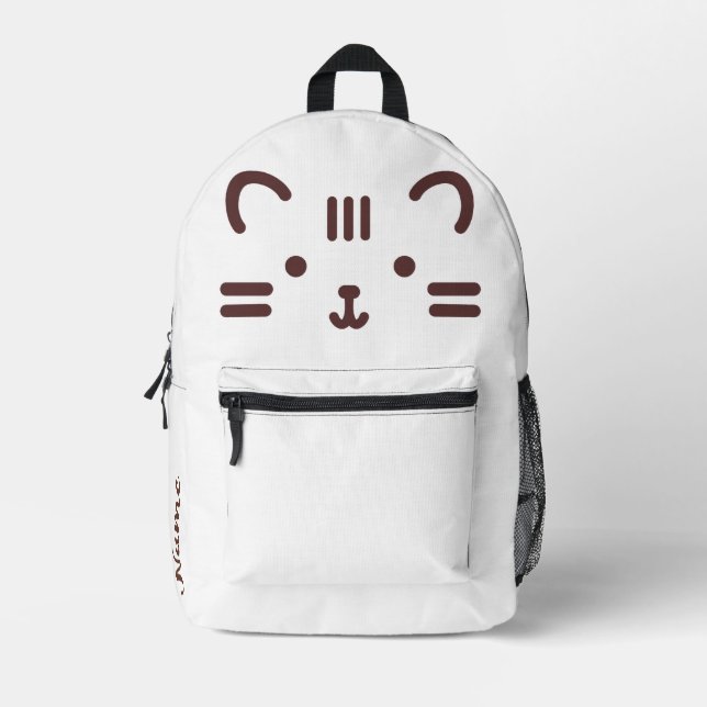 Cute Cat Backpack – Personalized with Your Name |  (Front)
