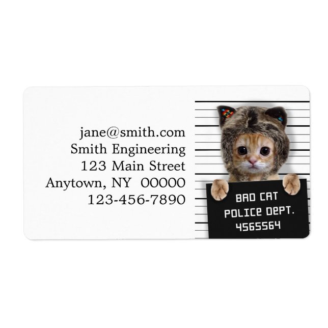 Cute cat bad boy label (Front)