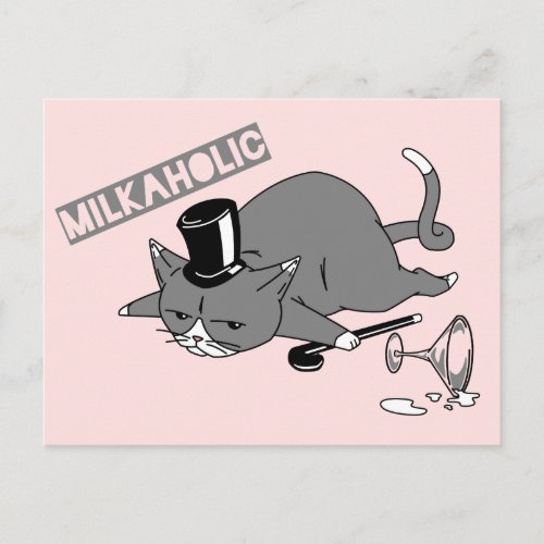 Cute Cat Baron Pun Illustration  Milkaholic Postcard