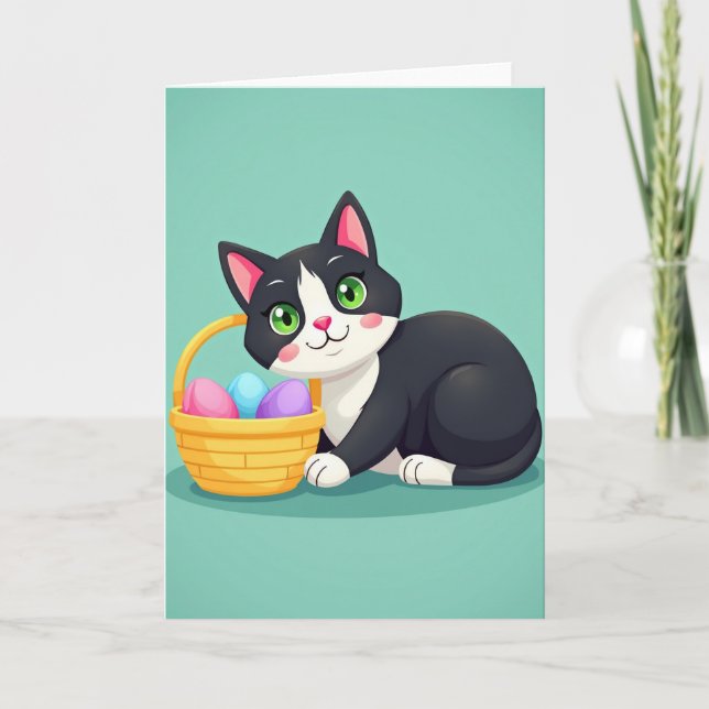 Cute Cat Basket Friend Card (Front)