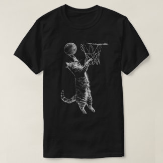 Cute Cat Basketball Dunk Player Animal Sports Fan T-Shirt