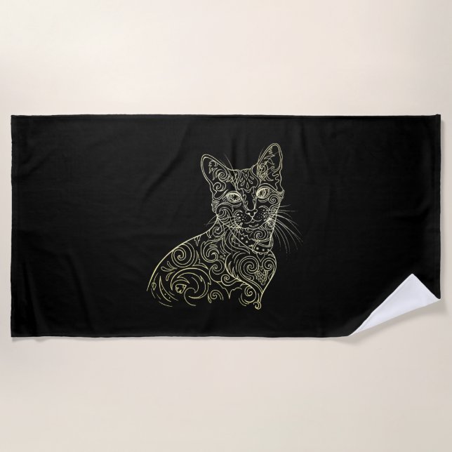 Cute Cat    Beach Towel (Front)