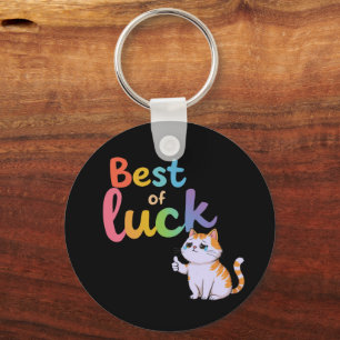 Cute Cat Best of Luck: Spread Fun and Feline Good  Keychain