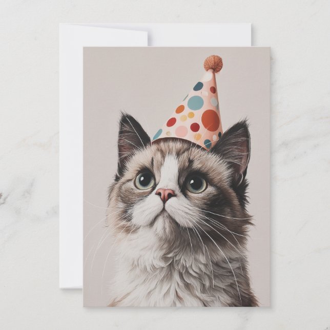 Cute Cat Birthday Card (Front)