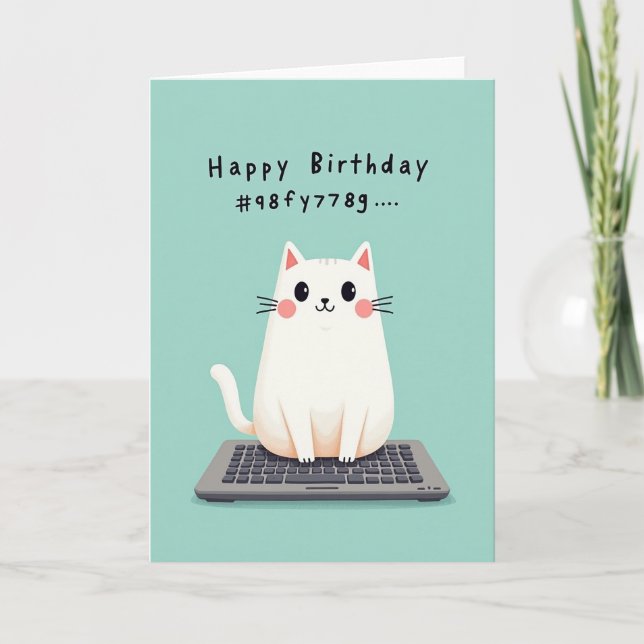 Cute Cat Birthday Card (Front)