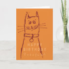 Cute Cat Orange Tabby Happy Birthday Cards | Zazzle.com