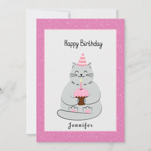 Cute Cat Birthday With Message
