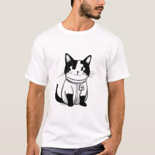 cute cat black and white T-Shirt