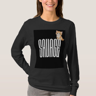 cute cat & black pink t-shirt