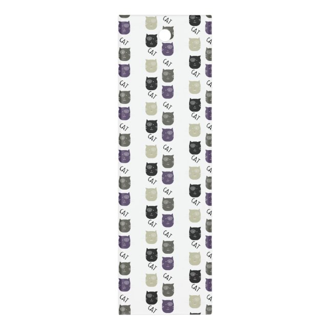 Cute Cat Black Purple Gray Black Ruler (Vertical)