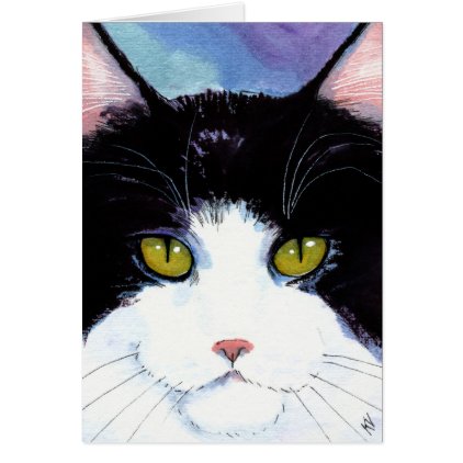 Cute Cat black white Birthday or any occasion card