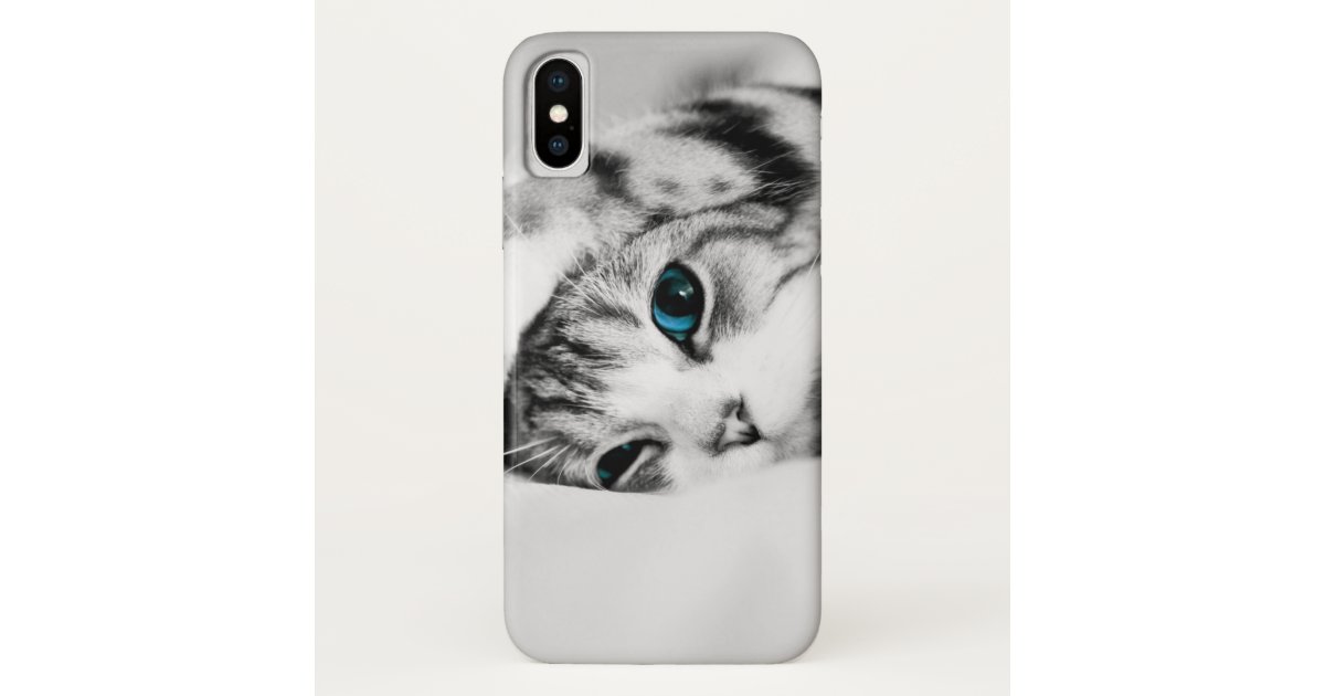 Cute Cat Blue Eyes Cat Lover Case Mate Iphone Case Zazzle Com