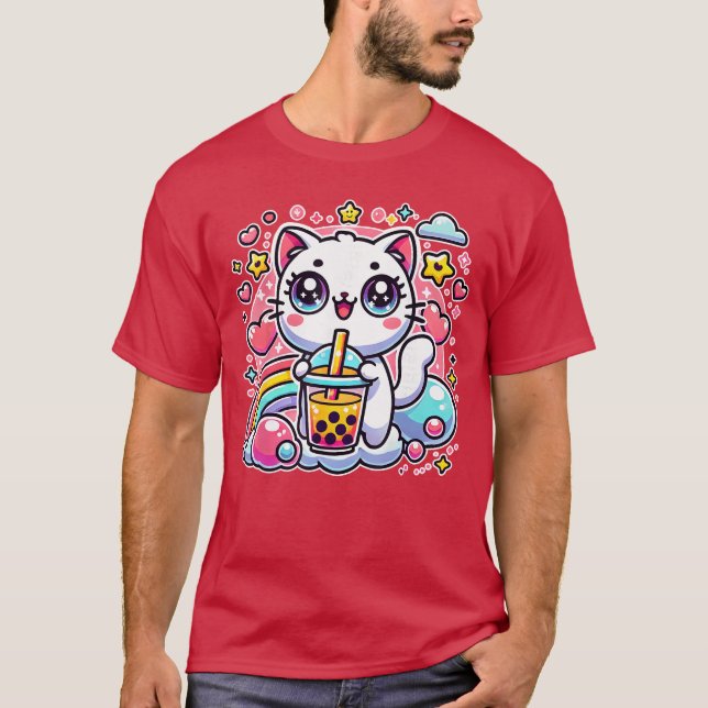 Cute Cat Bobaea Bubbleea Anime Kawaii Neko Gift Id T-Shirt (Front)