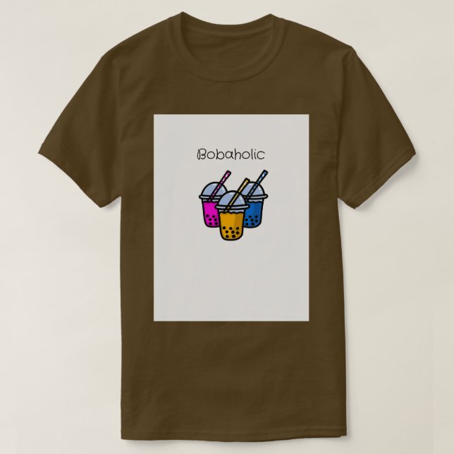 cute cat bobaholic 1 T-Shirt (Design Front)