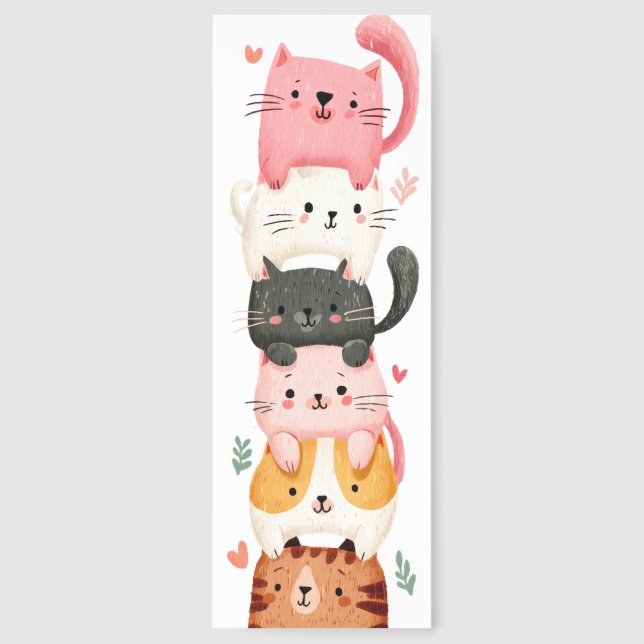 Cute Cat Bookmark – “Purr-fect Place to Paws”  (Front)