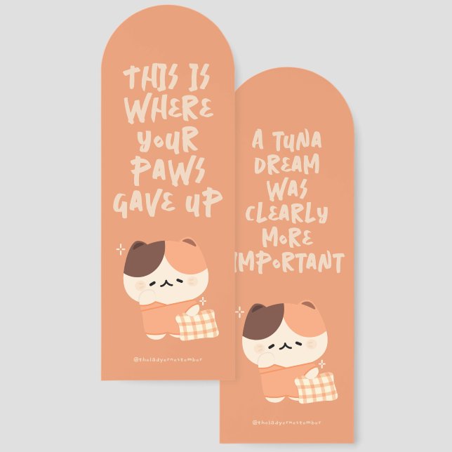 Cute Cat Bookmarks (Front & Back)