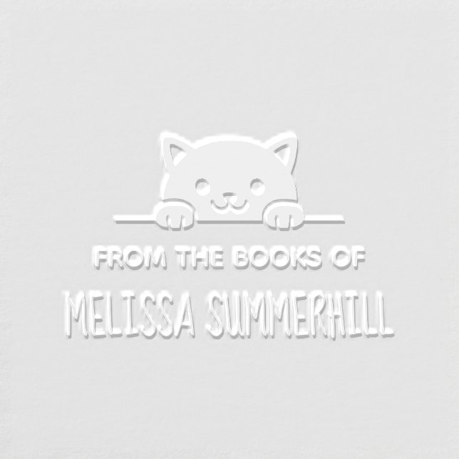 Cute Cat Bookplate Embosser (Design)