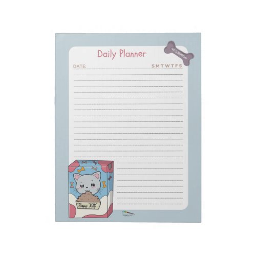 Cute Cat Box Lined Daily Planner Notepad