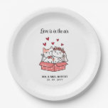 Cute Cat Bride And Groom Wedding Reception Paper Plates