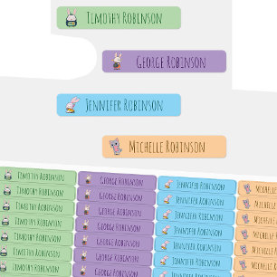 Cute Cat & Bunny Name Labels