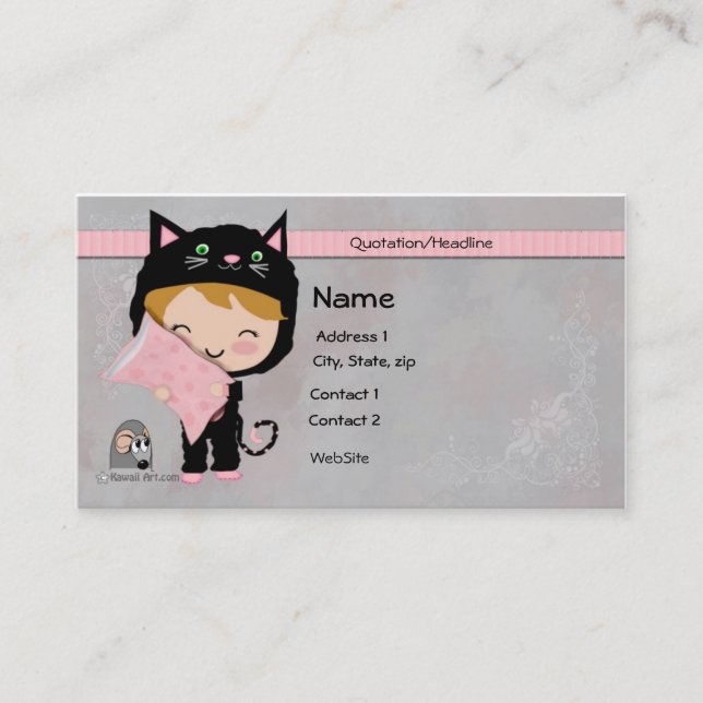 Cute Cat Business Card (Front)