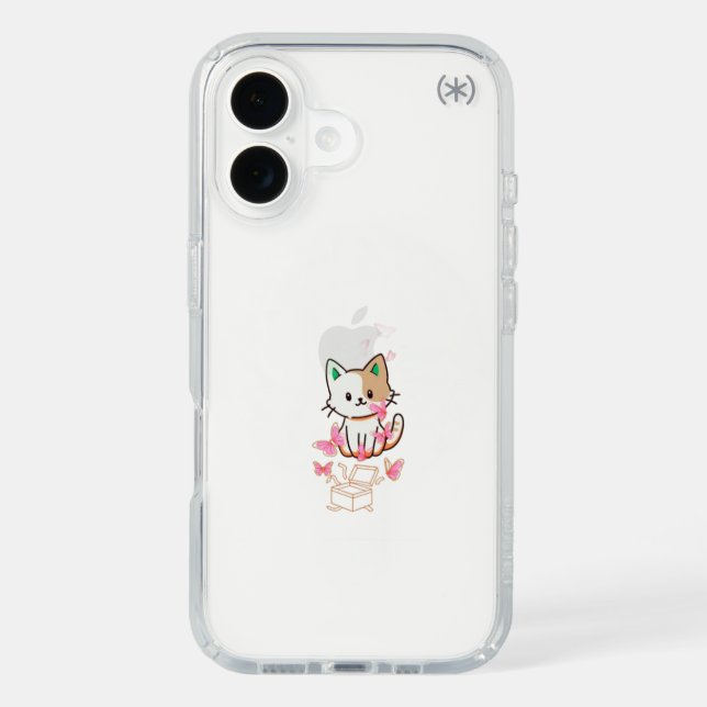 Cute Cat & Butterflies Phone Case | Soft Artistic  (Front)