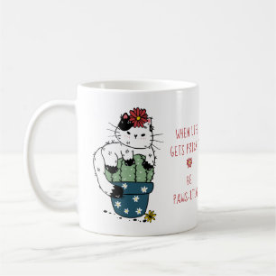 Cute Cat Cactus Positive Saying Pun Coffee Mug