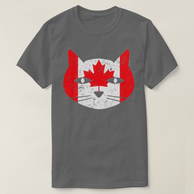 Cute Cat Canada Flag Cat Lover T-Shirt (Design Front)