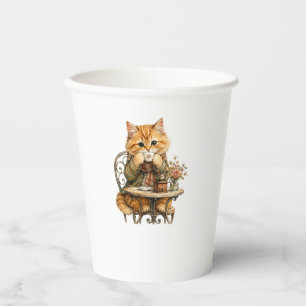 cute cat candle, funny kitten label, whimsical cat paper cups