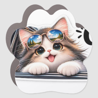 Cute Cat Car Sticker – Funny Cat Lover “Cats Make Magnet