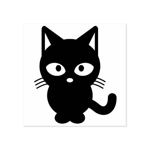 Cute Cat cartoon big eyes Rubber Stamp