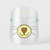 Cute Cat Cartoon Face Mouth Personalize | Brown Face Shield (Front)