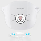Cute Cat Cartoon Face Mouth Personalize Face Shield (Front w/Glasses)