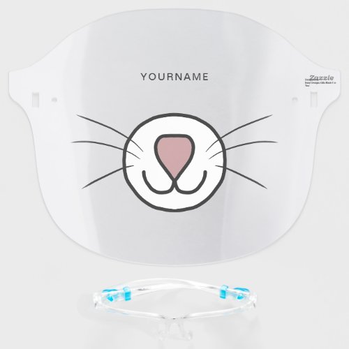 Cute Cat Cartoon Face Mouth Personalize Face Shield