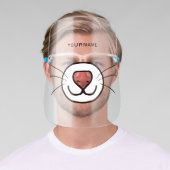 Cute Cat Cartoon Face Mouth Personalize Face Shield (Insitu)