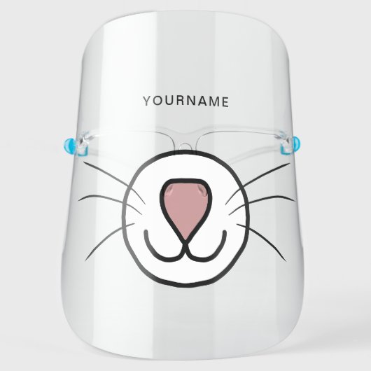 Cute Cat Cartoon Face Mouth Personalize Shield (Front)